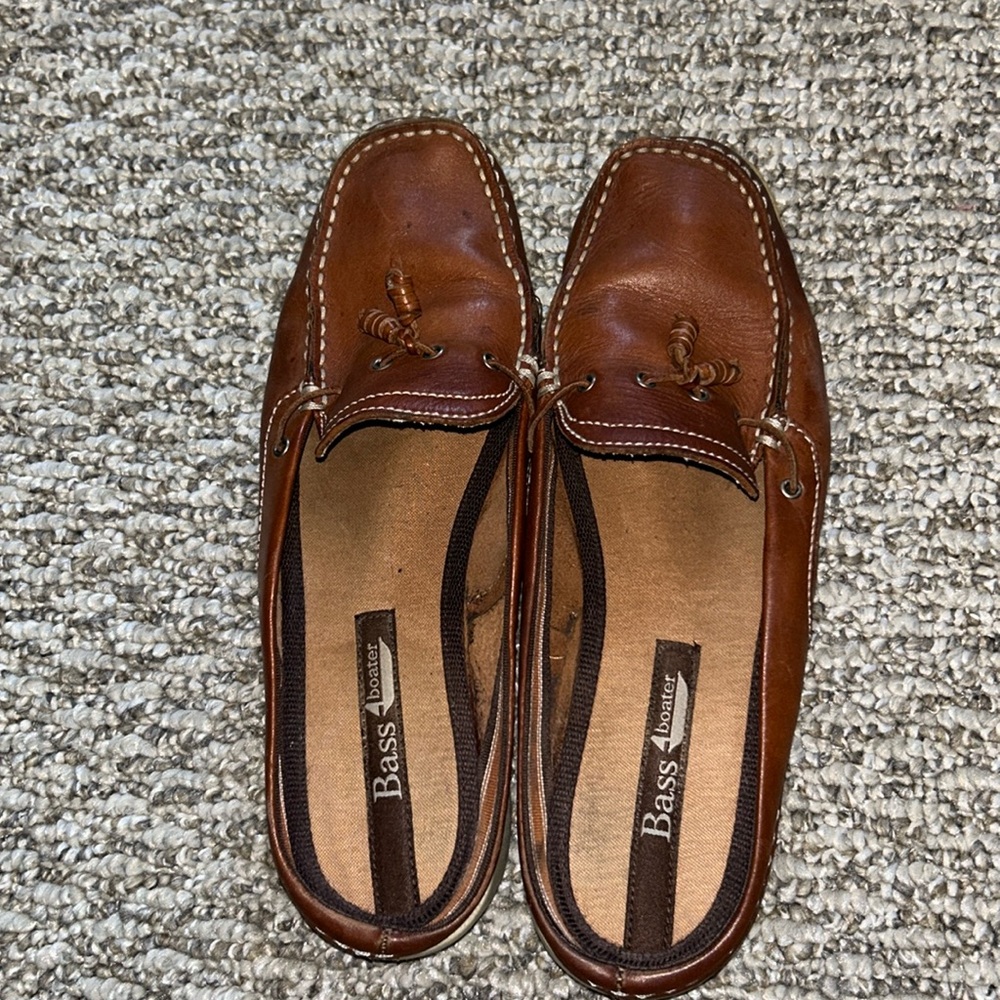 Bass slip on boat shoes.